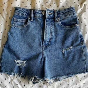 H&M Blue Distressed Jean Shorts